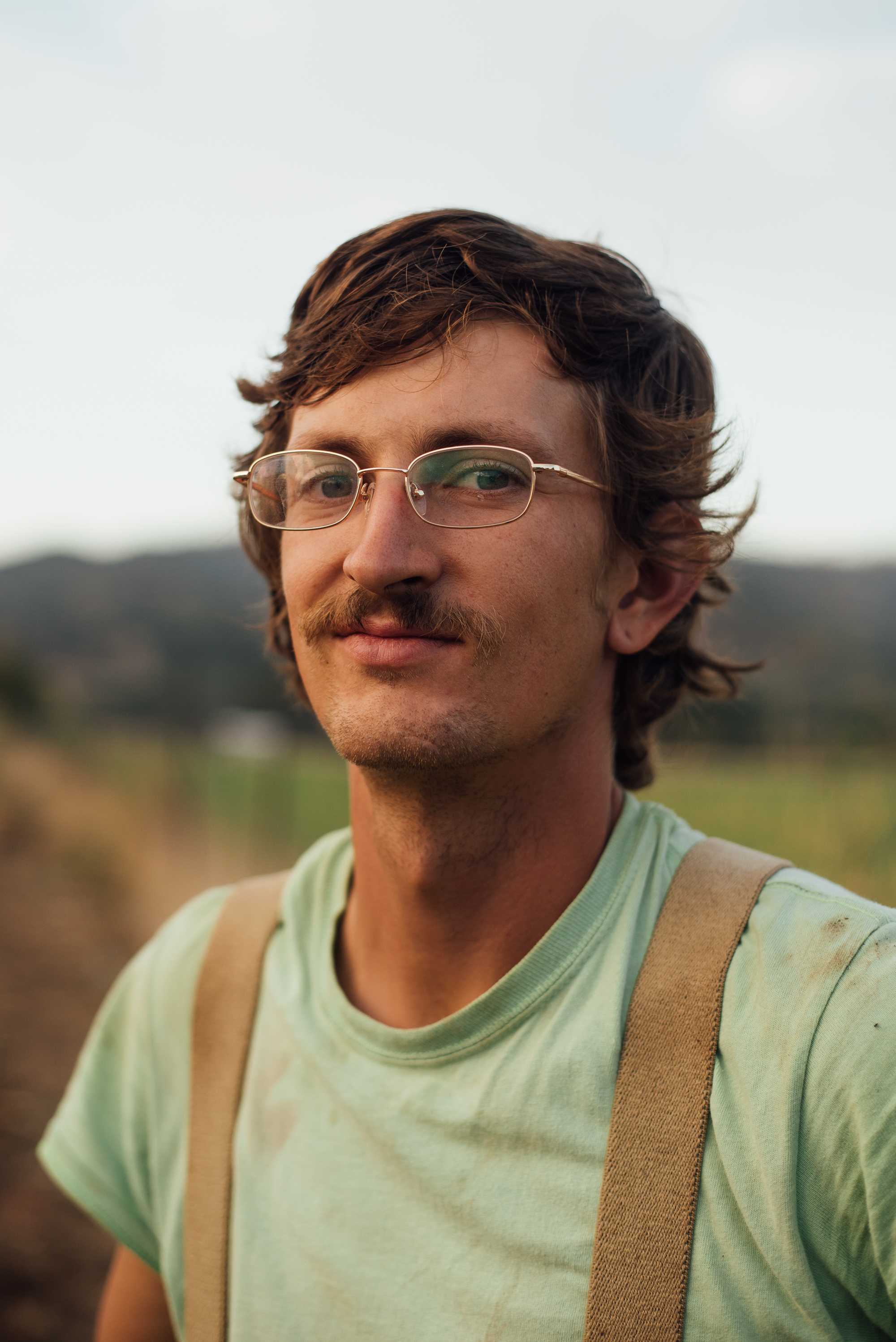 Marshall McLaughlin, an intern at a small organic farm in the Capay Valley.